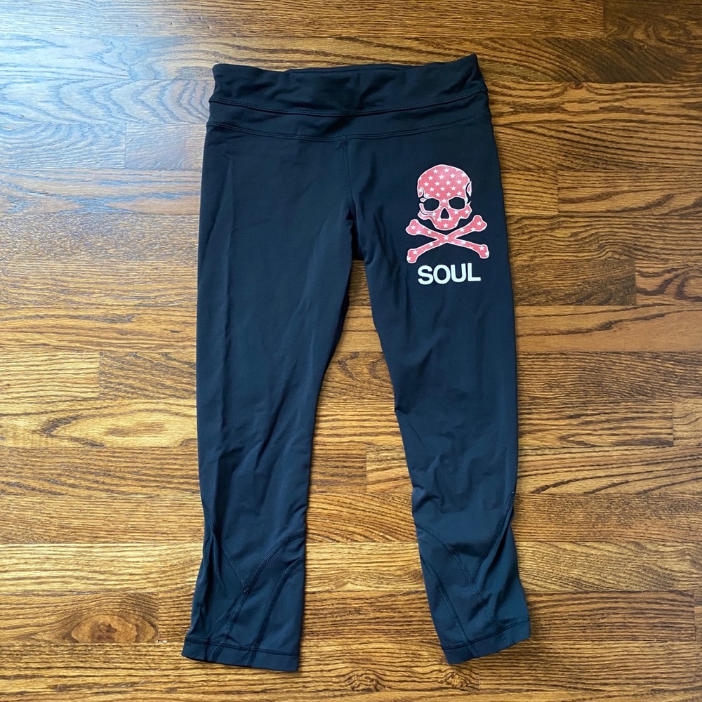 Lululemon x Soulcycle Red Skull Crop Leggings